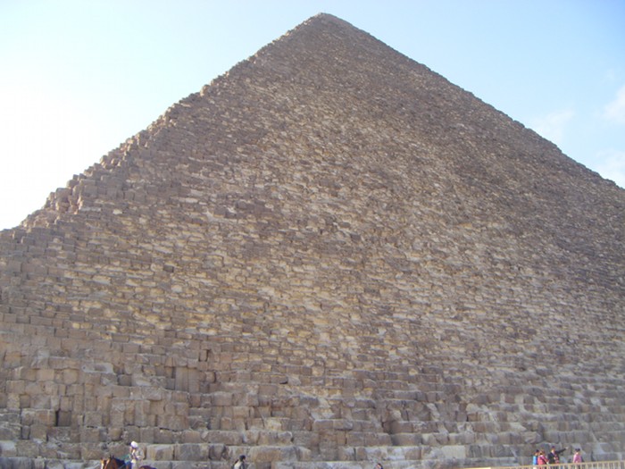 A close up of one of the three main pyramids.