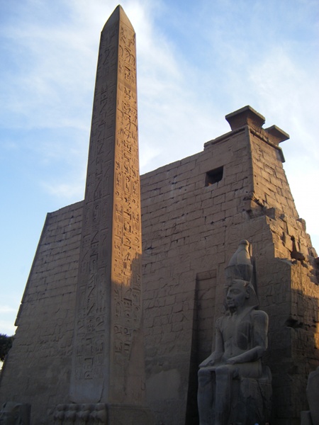An obelisk at Luxor Temple.