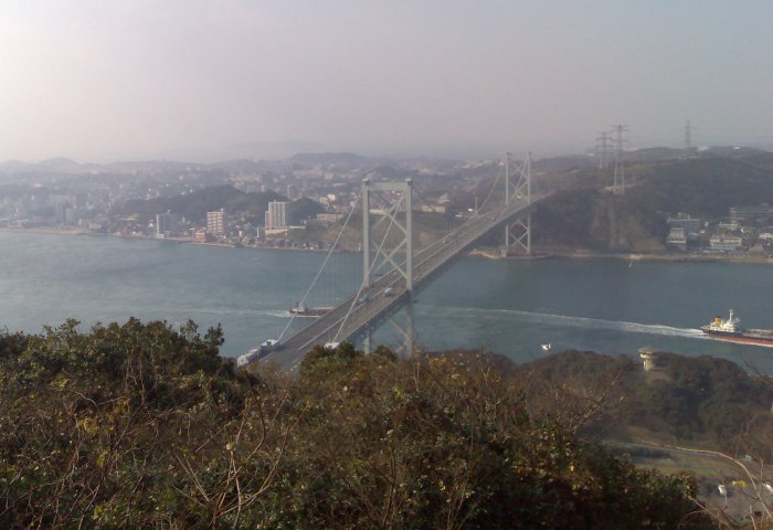 The bridge across the Kanmon Straits between Shimonseki on Honshu Island and Mojiko on Kyushu (where it was taken from).