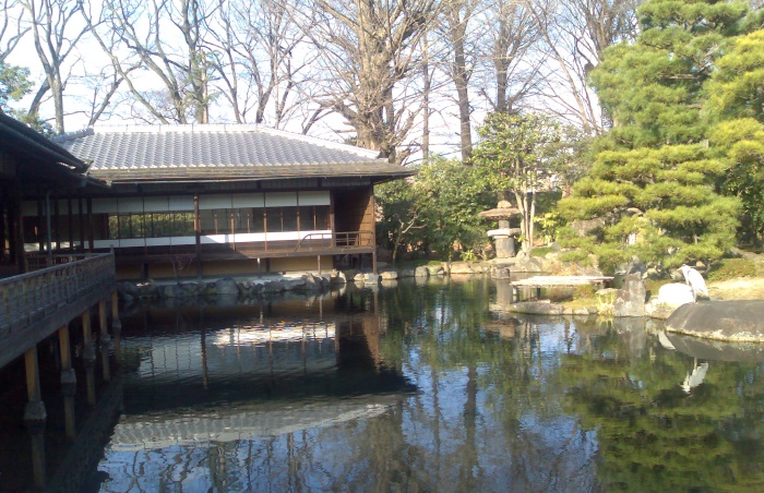 A modern tea house in the Shosei-en Garden - a peaceful place in the centre of Kyoto. Be careful though - the Lonely Planet guide said that it was a great place for a picnic, but when I turned up with a feast of Japanese food there were signs in English and a large security guard saying no food!