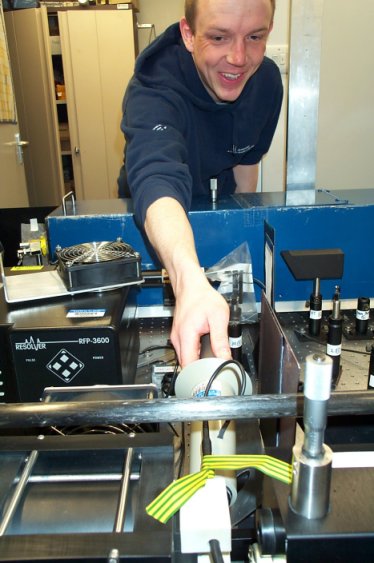 Me working on the Lidar experiment to measure the temperature of the atmosphere up to 120 Km above the Earth.