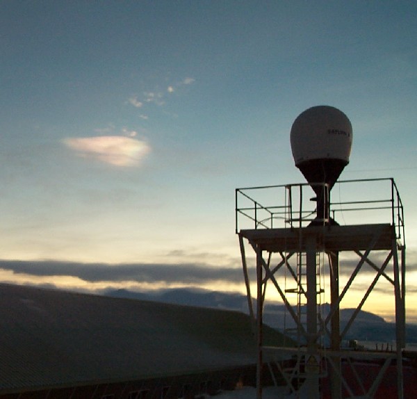 A nacreous (high-altitude) cloud over Rothera.