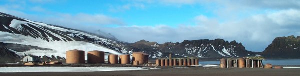 The whaling station and Neptune's Window on Deception Island where some people claim that Nathaniel Palmer was the first person to the see the Antarctic Peninsula from.