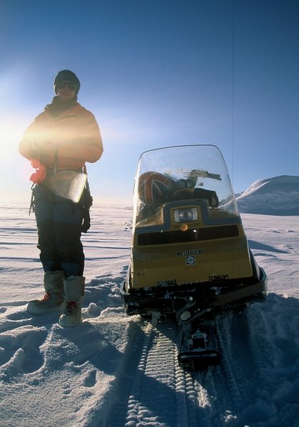 Jon Bursnall with his skidoo.