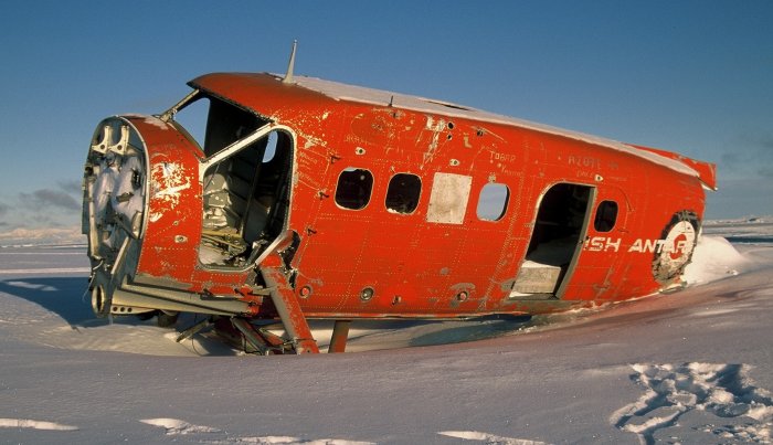 The remains of a BAS Single Otter at Carvajal.