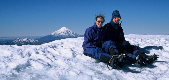 Me and my sister on top of the volcano.