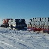 A Snocat taking empty drums back to the ship at Halley.