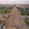 The straw huts that we stayed in at the camp in Bawiti in Bahariya Oasis in the Western Desert. Should have taken the towels in before taking the photo - oops.