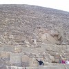 Me at the bottom of one of the main pyramids - it is truely huge and all the blocks are huge too!