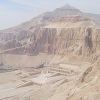The Temple of Hatshepsut at Deir al-Bahri seen from the top of the hill as we walked over from the Valley of the Kings.