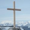 The cross on top of the Point in memory of the several people who have died while working out of Rothera.