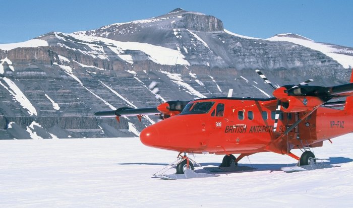 One of the Twin Otters at the Theron Mountains, south of Halley. This was the first rock that I'd seen in 12 months and I was rather excited.